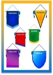 Large Pennants Shapes Template Image